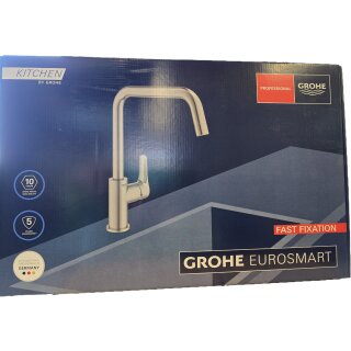 GROHE 30567DC0 EH-SPT-Batterie Eurosmart 30567 hoher Auslauf supersteel