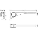 Barre appui pliable HEWI Basic, 750 mm anthr.brillant/anthr.mat