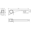 Barre appui pliable HEWI Basic, 750, dr