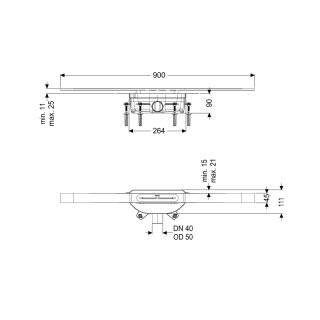 KESSEL 45200.09 Duschrinne Linearis Infinity 90