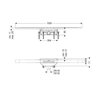 KESSEL 45200.10 Duschrinne Linearis Infinity 90