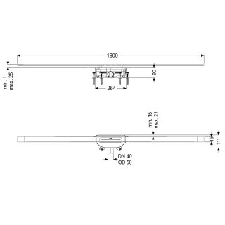 KESSEL 45200.16 Duschrinne Linearis Infinity 90
