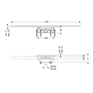 KESSEL 45204.11 Duschrinne Linearis Infinity 90
