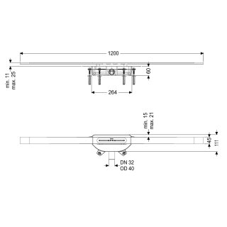 KESSEL 45300.12 Duschrinne Linearis Infinity 60
