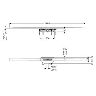 KESSEL 45300.14 Duschrinne Linearis Infinity 60