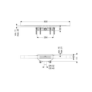 KESSEL 45303.08 Duschrinne Linearis Infinity 60