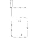 HEWI Vorhangstange mit Deckenabh&auml;ngung und Duschvorhang