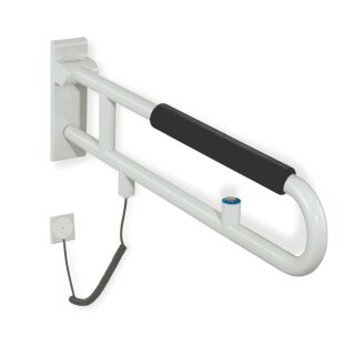 HEWI Stützklappgriff, drehbar, E-Ausführung, Spültaste