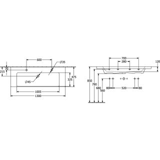 Villeroy & Boch 4A70D4R1 SchrankWT Subway 3.0 1300x470mm