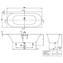 Villeroy &amp; Boch UAC180LOF2B1V01 BW Loop&amp;Friends LOF 1800x800x625mm