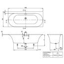 Villeroy &amp; Boch UAE170LOF2B2V01 BW Loop&amp;Friends LOF 1700x750x625mm