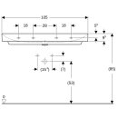Geberit 505020014 ONE Waschtisch 105x48 cm, Abg. verti.