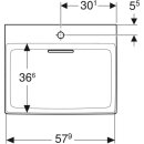 Geberit 505034001 ONE Waschtisch 60x48,4 cm, Abg.horiz.