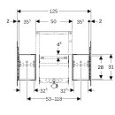Geberit 111955001 Duofix Montageplatte f&uuml;r WT mit US