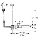 Geberit 150700006 Badewannenablauf, d52 mit Drehbet.