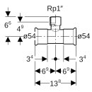 Geberit 31322 Mapress Edelstahl T-St&uuml;ck mit IG