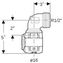 Geberit 620522001 FlowFit &Uuml;bergangsbogen 90Gr mit AG