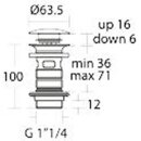 IDEAL STANDARD E1482XG Push-Open f. Waschtisch mit &Uuml;berlauf