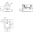 IDEAL STANDARD T3687V1 Wand-Bidet Blend Cube 1 Hl.