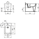 IDEAL STANDARD T368901 Stand-Bidet Blend Cube, 1 Hl.,