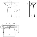 IDEAL STANDARD T442601 S&auml;ulenwaschtisch Tipo-Z 3Hl. m.&Uuml;l.