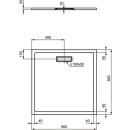 IDEAL STANDARD T4467V3 Quadrat-Brausewanne Ultra Flat New,