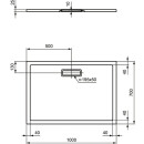 IDEAL STANDARD T4475V3 Rechteck-Brausewanne Ultra Flat New,