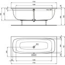 IDEAL STANDARD T476301 Duo-Badewanne i.life 1700x750mm...