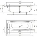 IDEAL STANDARD T476401 Duo-Badewanne i.life 1800x800mm...