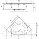 IDEAL STANDARD T476601 Eck-Badewanne i.life 1400x1400mm...