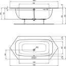 IDEAL STANDARD T476701 Sechseck-Badewanne i.life 1900x900mm