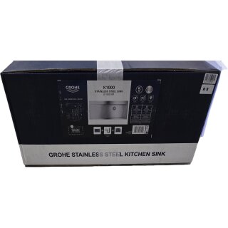 GROHE 31582SD1 Edelstahlspüle K1000 31582_1 1 Becken ATF 1160x520 mm Einbau rechts
