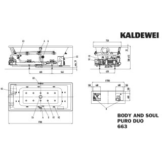 Kaldewei 266360020001 BW PURO DUO Mod.663 BODY & SOUL, 1700