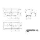 Kaldewei 274010110668 BW ASYMMETRIC Mod.740, 1700x800, warm