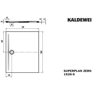 Kaldewei 352647980199 DW SUPERPLAN ZERO Mod.1526-5, 700 x