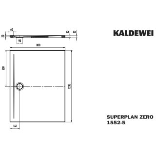 Kaldewei 355247980662 DW SUPERPLAN ZERO Mod.1552-5, 800 x