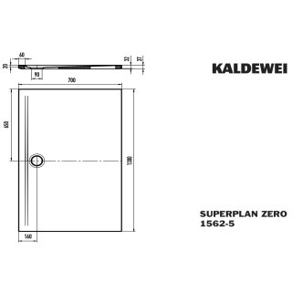 Kaldewei 356247983662 DW SUPERPLAN ZERO Mod.1562-5, 700 x