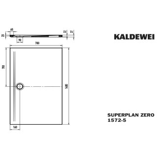 Kaldewei 357247980030 DW SUPERPLAN ZERO Mod.1572-5, 700 x