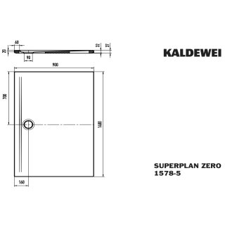 Kaldewei 357847980661 DW SUPERPLAN ZERO Mod.1578-5, 900 x