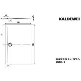 Kaldewei 358600012001 DW SUPERPLAN ZERO Mod.1586-1, 800 x