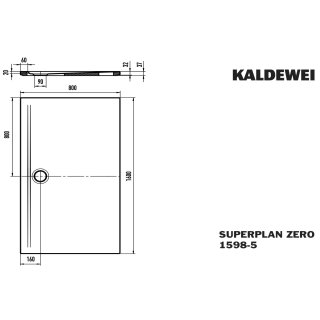 Kaldewei 359847980231 DW SUPERPLAN ZERO Mod.1598-5, 800 x
