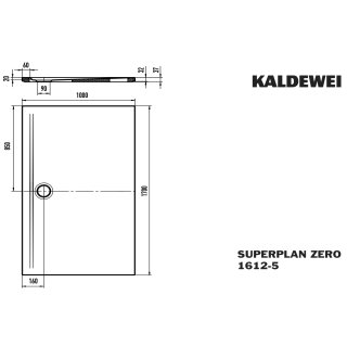 Kaldewei 364247980665 DW SUPERPLAN ZERO Mod.1612-5, 1000 x