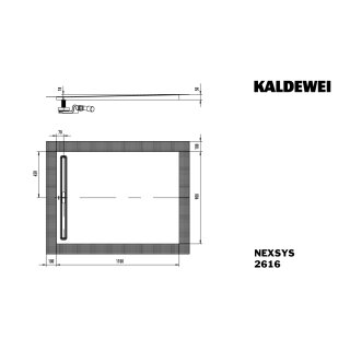 Kaldewei 411646302674 DW NEXSYS Mod.2616, 900 x 1100, warm