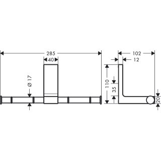 AXOR 42657830 Toilettenpapierhalter doppelt