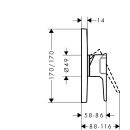 AXOR 36655670 Brausenmischer Unterputz Axor