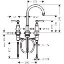 AXOR 16514950 3-Loch Waschtischarmatur 180 Axor