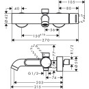 HANSGROHE 38421250 Wannenmischer Aufputz Axor Uno