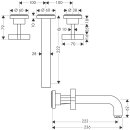 AXOR 39143310 3-Loch Waschtischarm.Axor Citterio