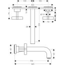 AXOR 39144330 3-Loch Waschtischarm.Axor Citterio