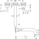 AXOR 39147820 3-Loch Waschtischarm.Axor Citterio